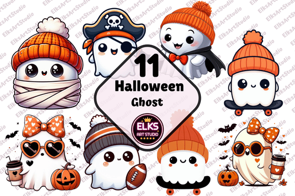 Cute Halloween Ghost Sublimation Graphic by ElksArtStudio · Creative ...