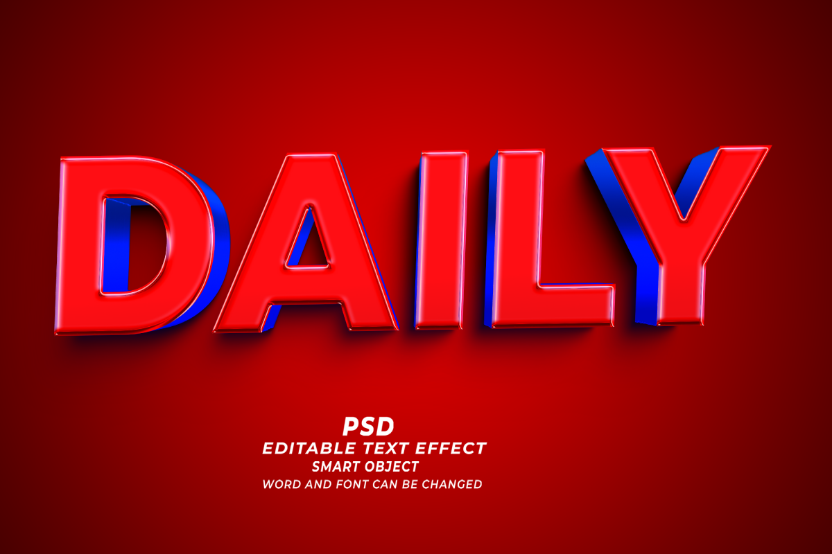 Daily News PSD 3D Editable Text Effect Graphic by TrueVector · Creative ...