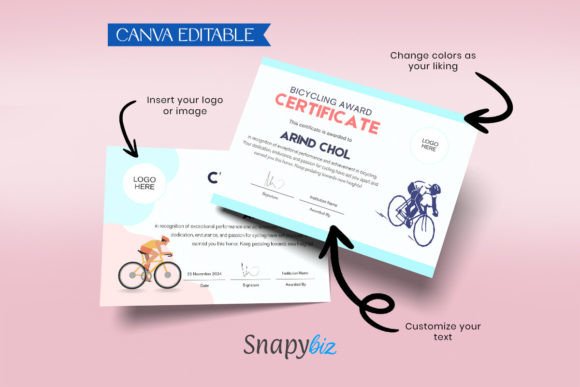 Editable Fun Bike Certificate Template