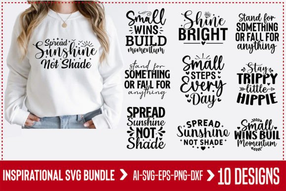 Inspirational Svg Bundle Graphic by TeeKing124 · Creative Fabrica