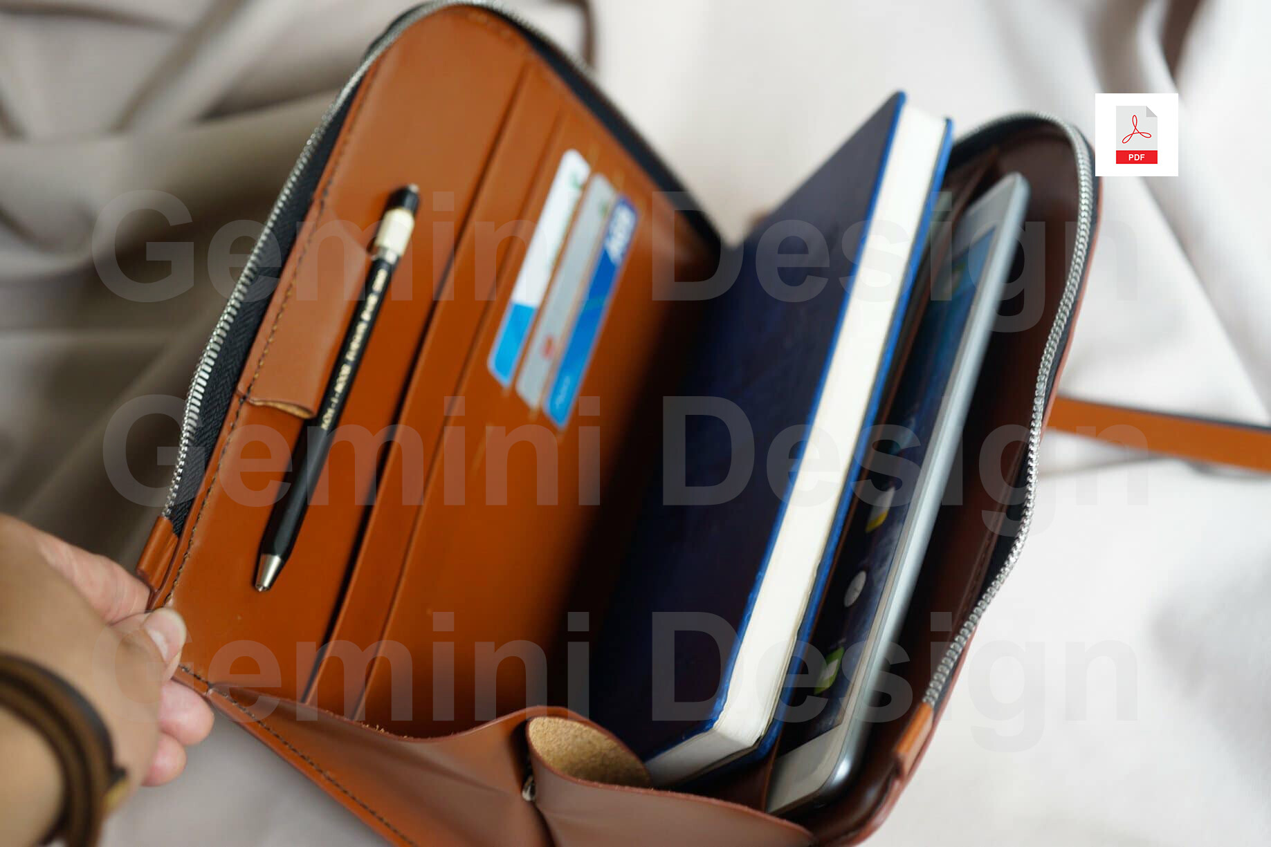Leather Pattern Clutch Zip Air, PDF File