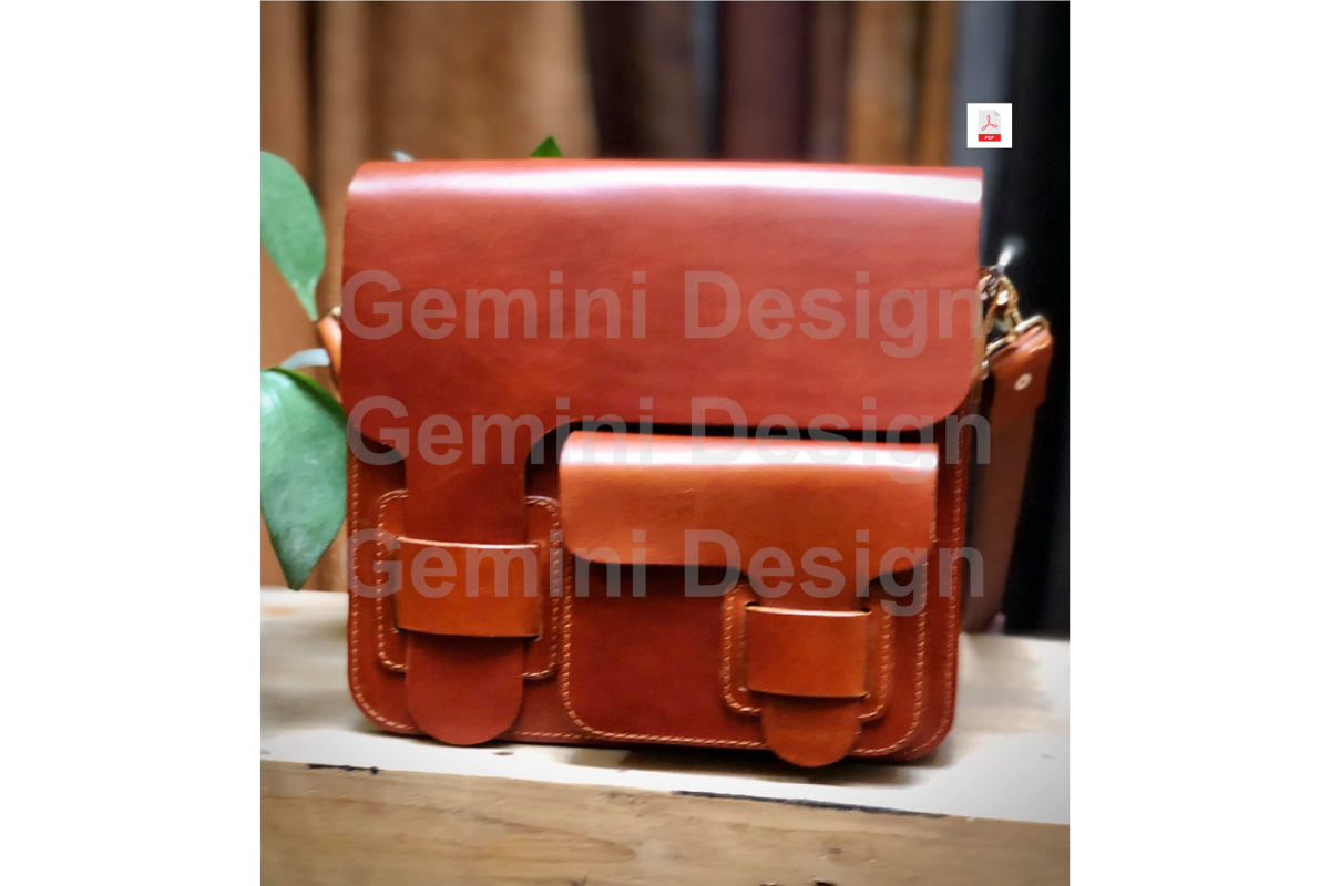 Leather Pattern Messenger Bag, PDF File