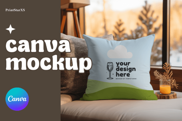 Pillow Canva Mockup Cushion Canva PNG