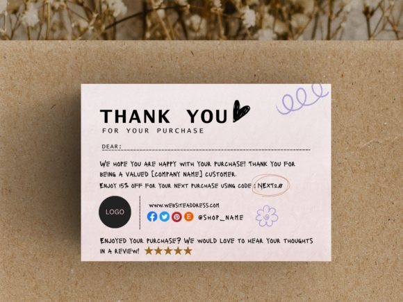 Simple and Cute Thank You Card