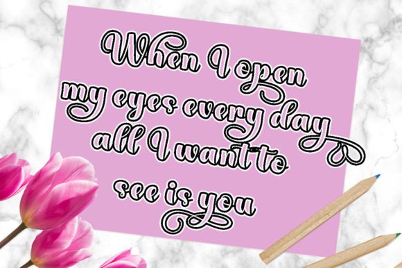 Single Outline Font PNG with transparent background - Preview 5