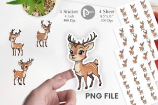 Sticker Cute Deer Graphic by Artnoy · Creative Fabrica
