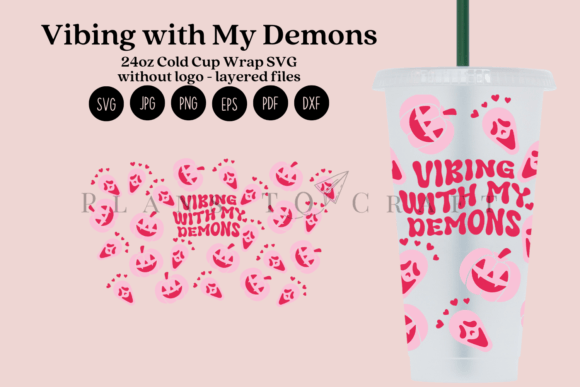 Vibing with My Demons 24oz Cold Cup Wrap