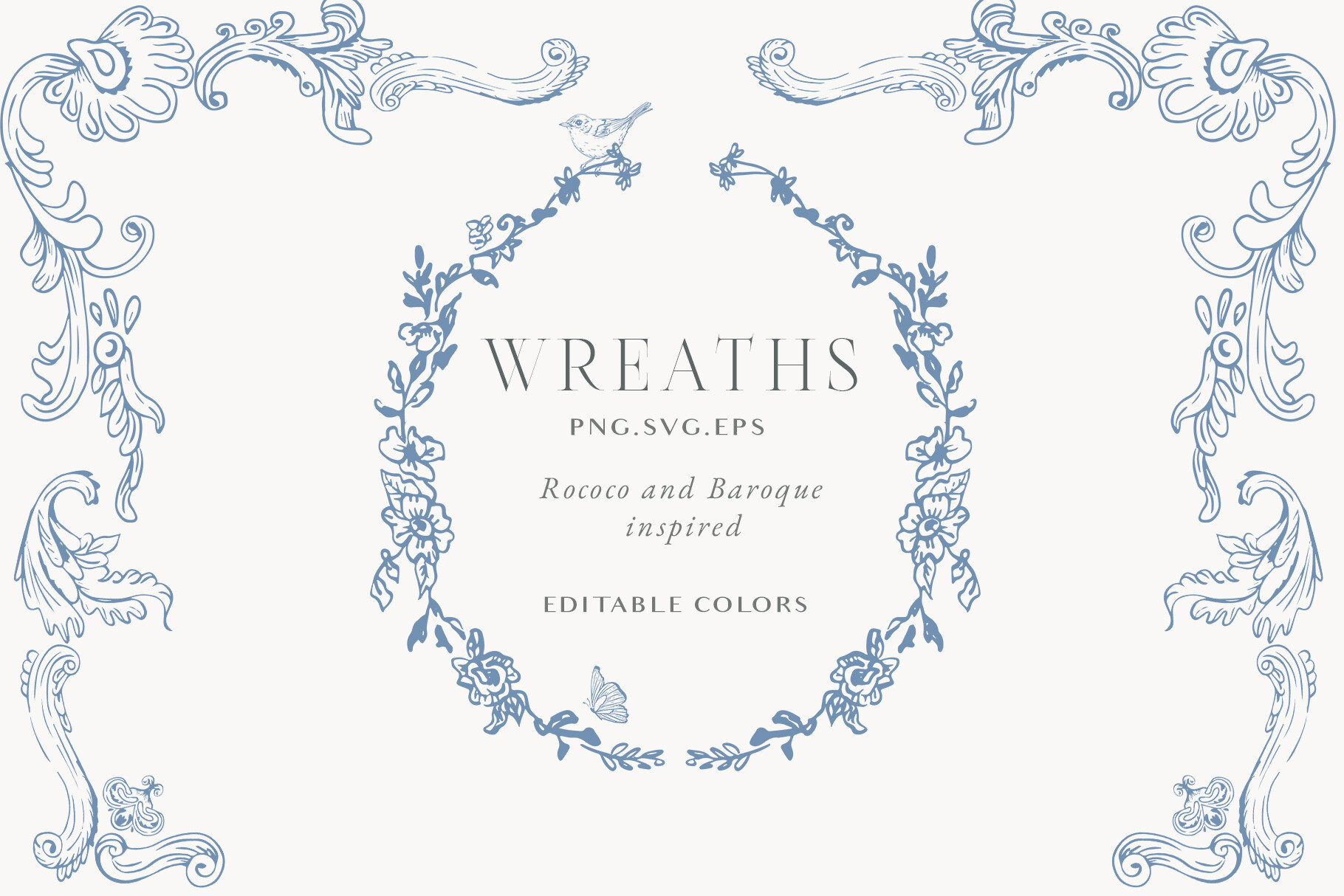 Vintage Victorian Frames SVG Clipart Set