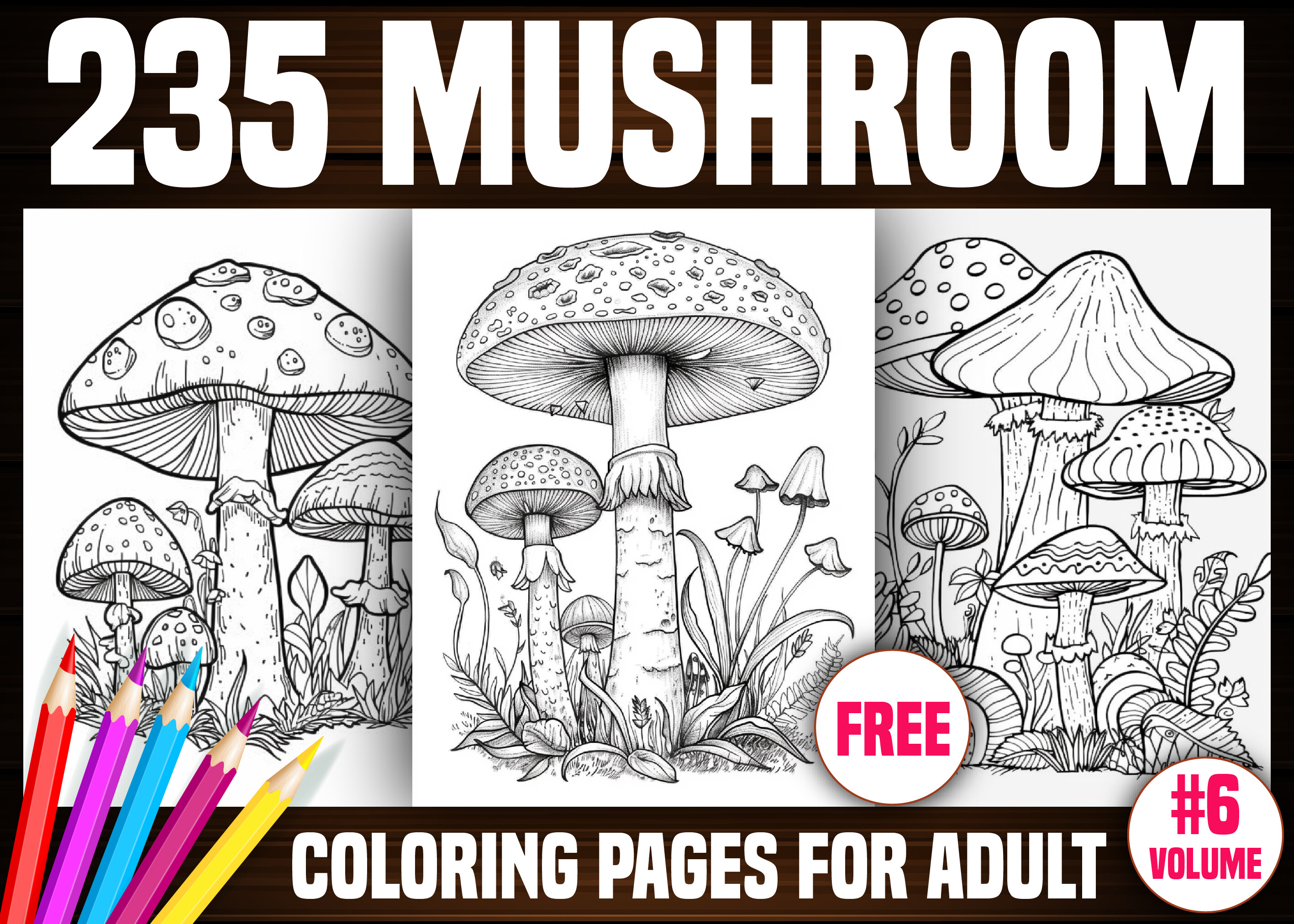 235 Mushroom Coloring Pages - KDP Graphic by E A G L E · Creative Fabrica