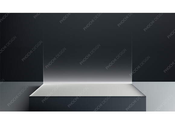 3D White Podium with Translucent Glass Graphic by phochi · Creative Fabrica