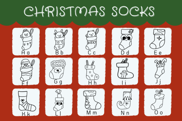 Christmas Socks Font PNG with transparent background - Preview 1