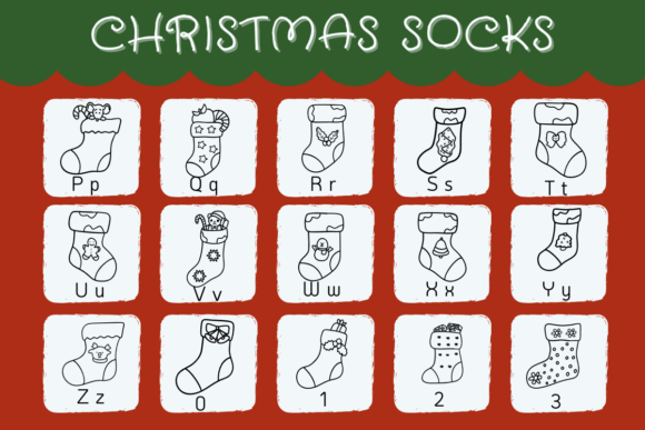 Christmas Socks Font PNG with transparent background - Preview 2