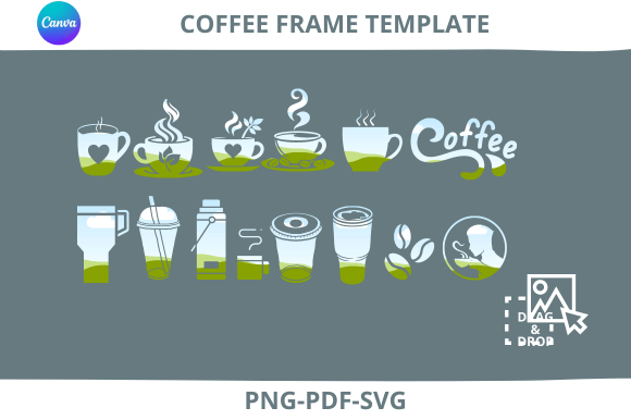 Preview of Coffee Canva Template Drag and Drop coffee shop social media template