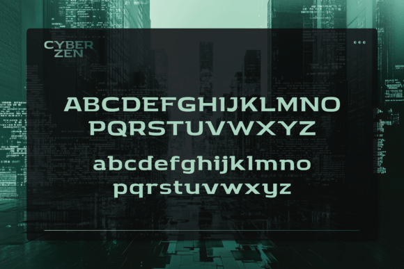 Cyber Zen Font PNG with transparent background - Preview 1