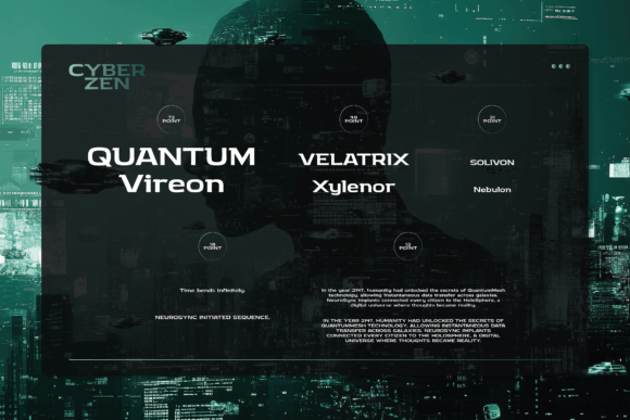 Cyber Zen Font PNG with transparent background - Preview 5