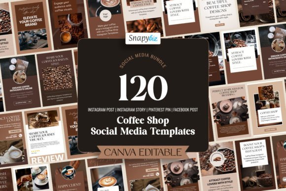Preview of Free Coffee Shop Social Media Bundle coffee shop social media template