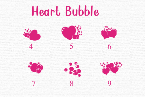 Heart Bubble Font PNG with transparent background - Preview 3