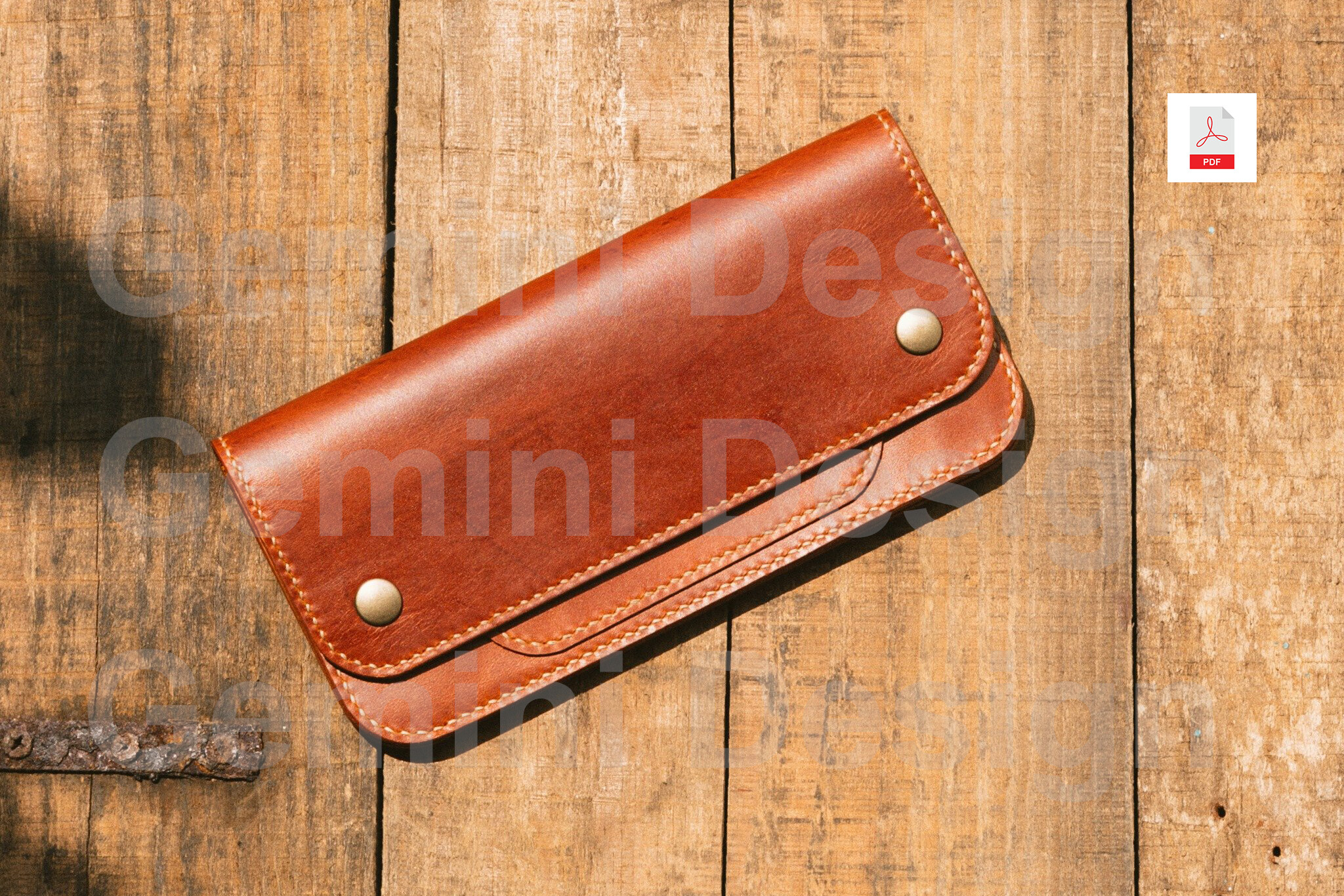 Leather Pattern Long Wallet, PDF DIY