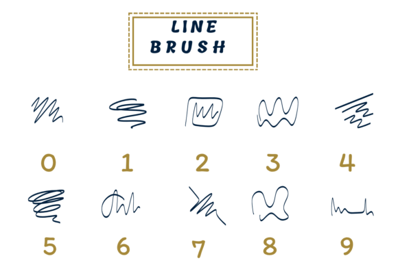 Line Brush Font PNG with transparent background - Preview 3