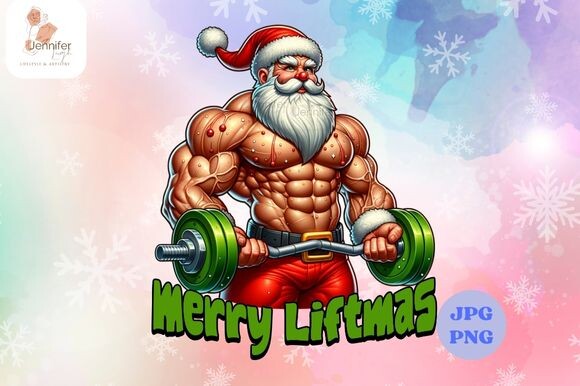 Merry Liftmas Bodybuilder Gym Santa Graphic by DigitalDesignsbyJL ...