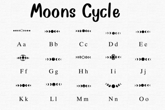 Moon Cycle Font PNG with transparent background - Preview 1