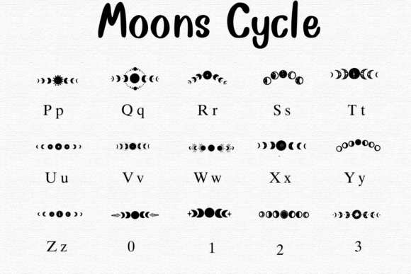 Moon Cycle Font PNG with transparent background - Preview 2