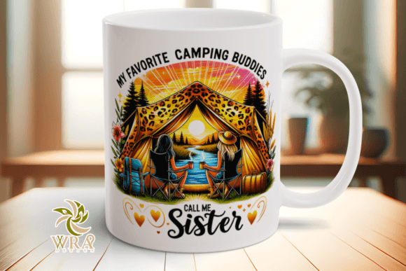 Mountain Life Sister Png Mug Wrap Design