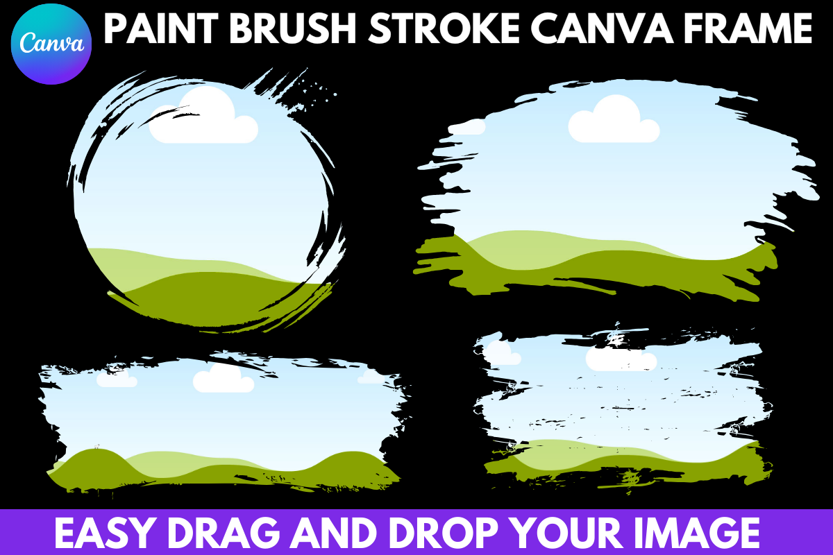 Paint Brush Stroke Canva Frame
