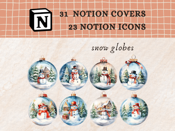 Snow Globe Notion Icons, Notion Covers