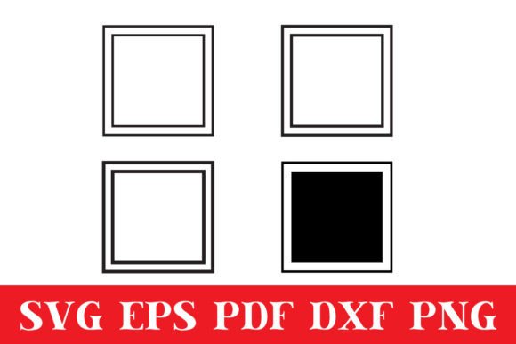 Square Outline Frames SVG Square Vector