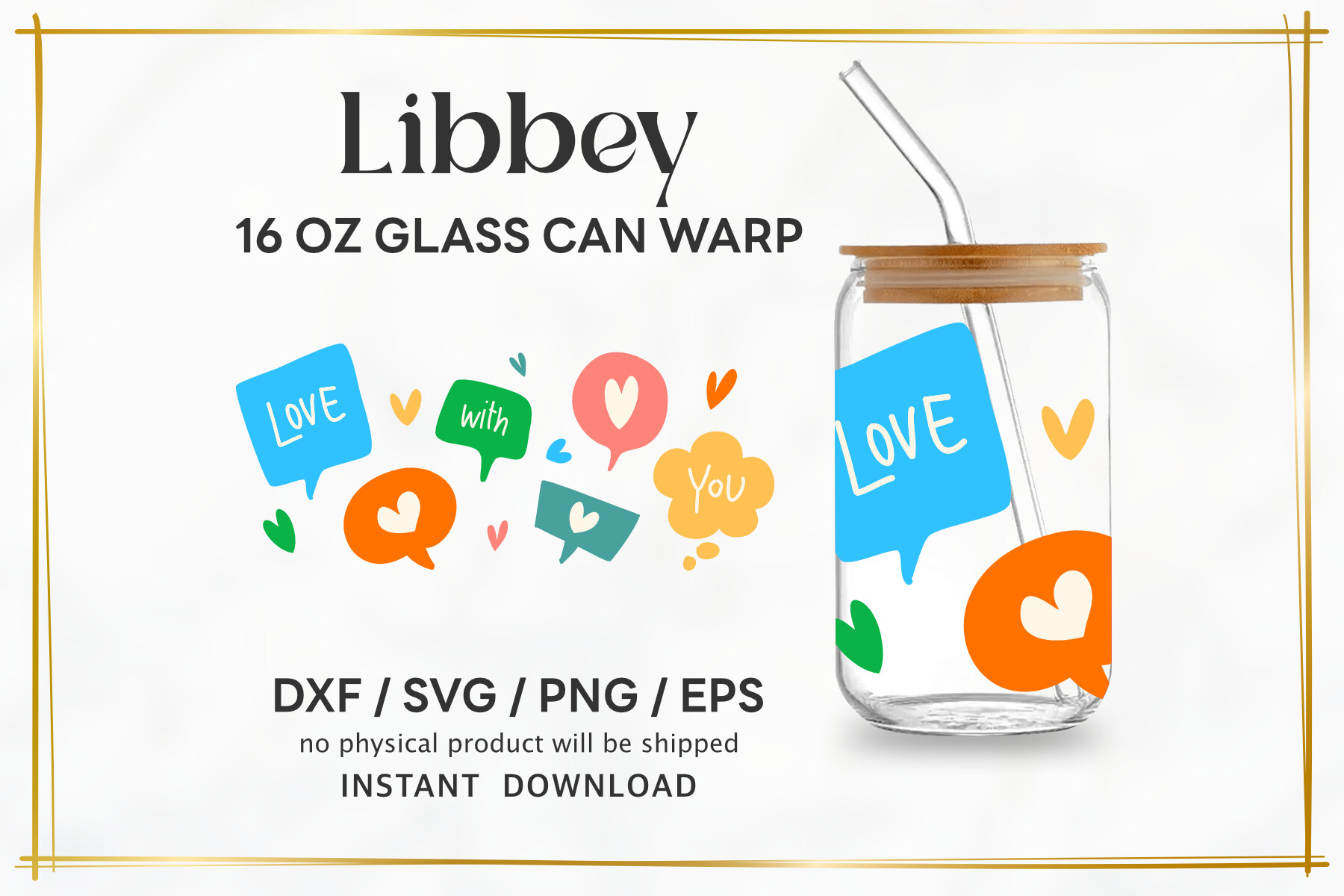 16oz Libbey Glass Can Wrap, Svg Png Dxf Graphic by tanatvee.artworks ...
