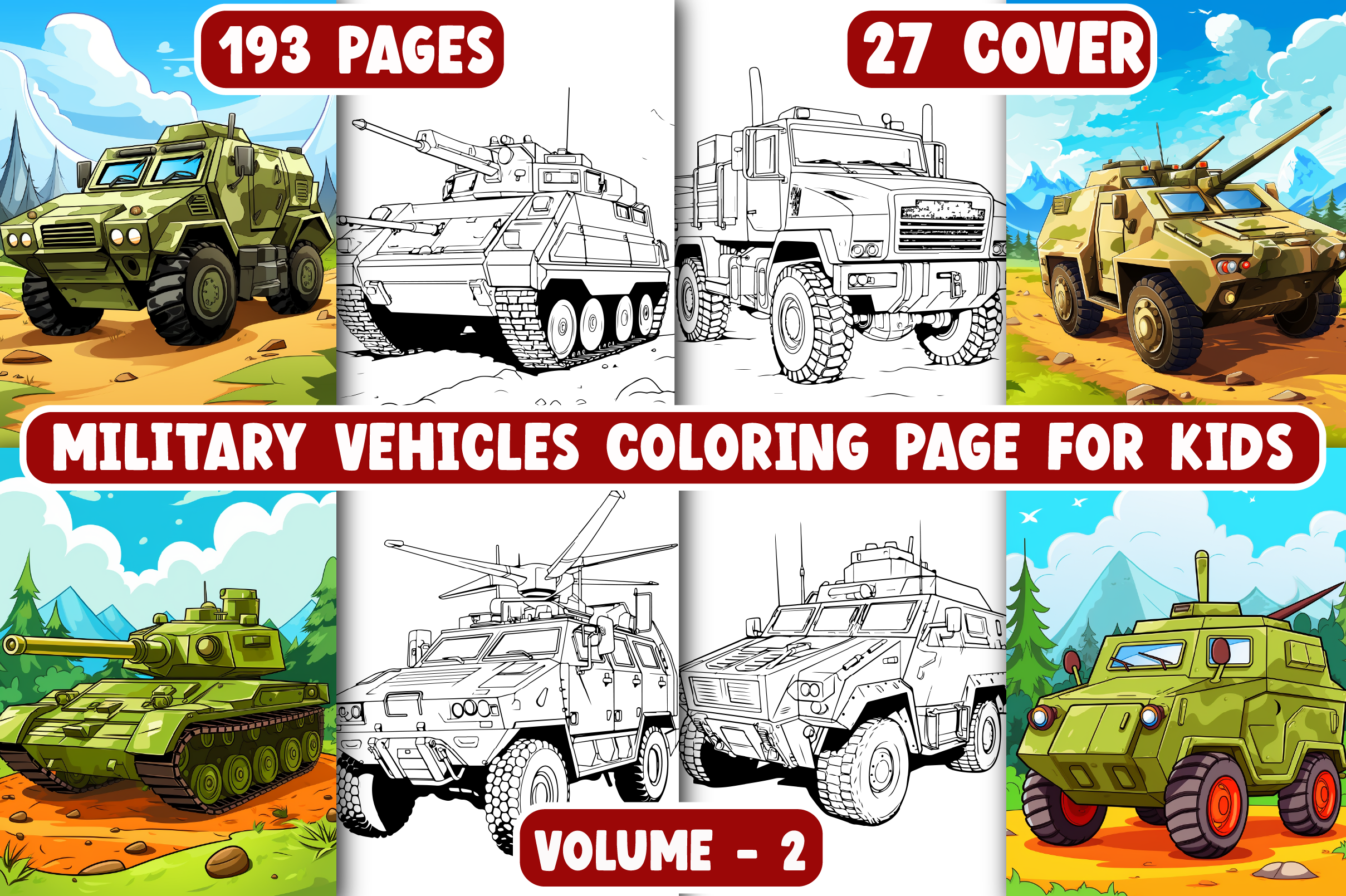 193 Military Vehicles Coloring Page