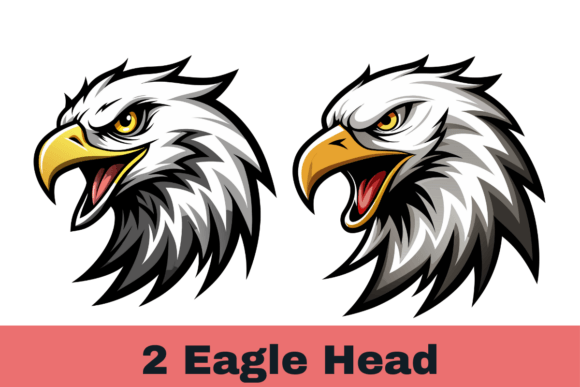 A Stylized Black and White Eagle Head