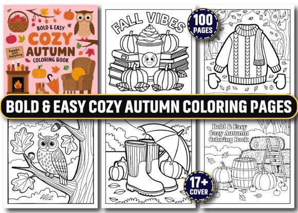 Bold and Easy Cozy Autumn Coloring Pages