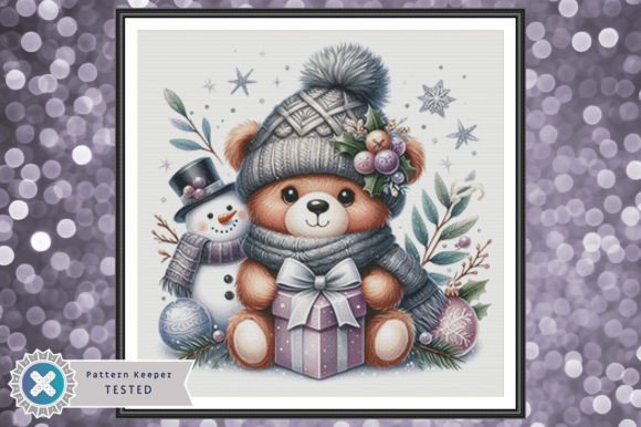 Christmas Bear Cross Stitch Pattern PDF