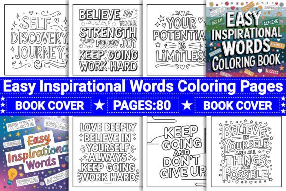 Easy Inspirational Words Coloring Pages