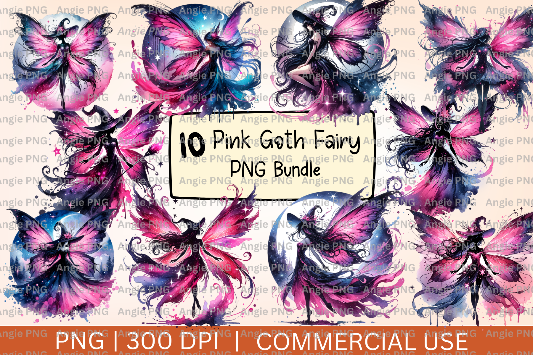 Pink Gothic Fairies PNG Graphic by angela39503 · Creative Fabrica