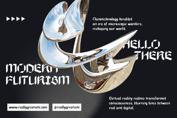 Silver Cosmos Font PNG with transparent background - Preview 1