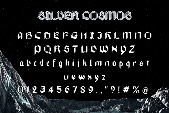 Silver Cosmos Font PNG with transparent background - Preview 4
