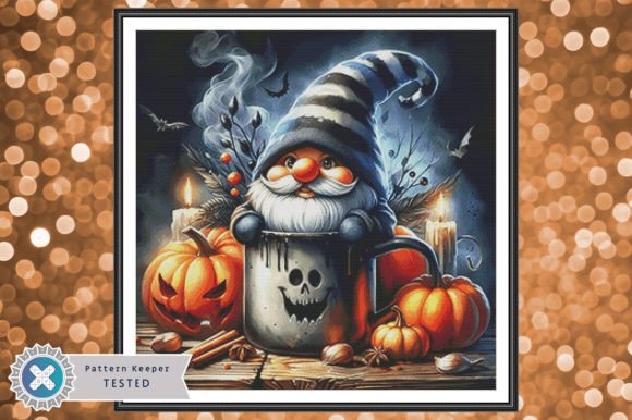 Spooky Halloween Gnome Cross Stitch PDF