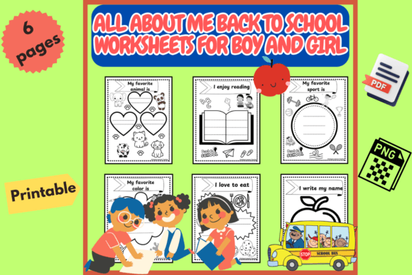 All About Me Back to School Worksheets - Digital