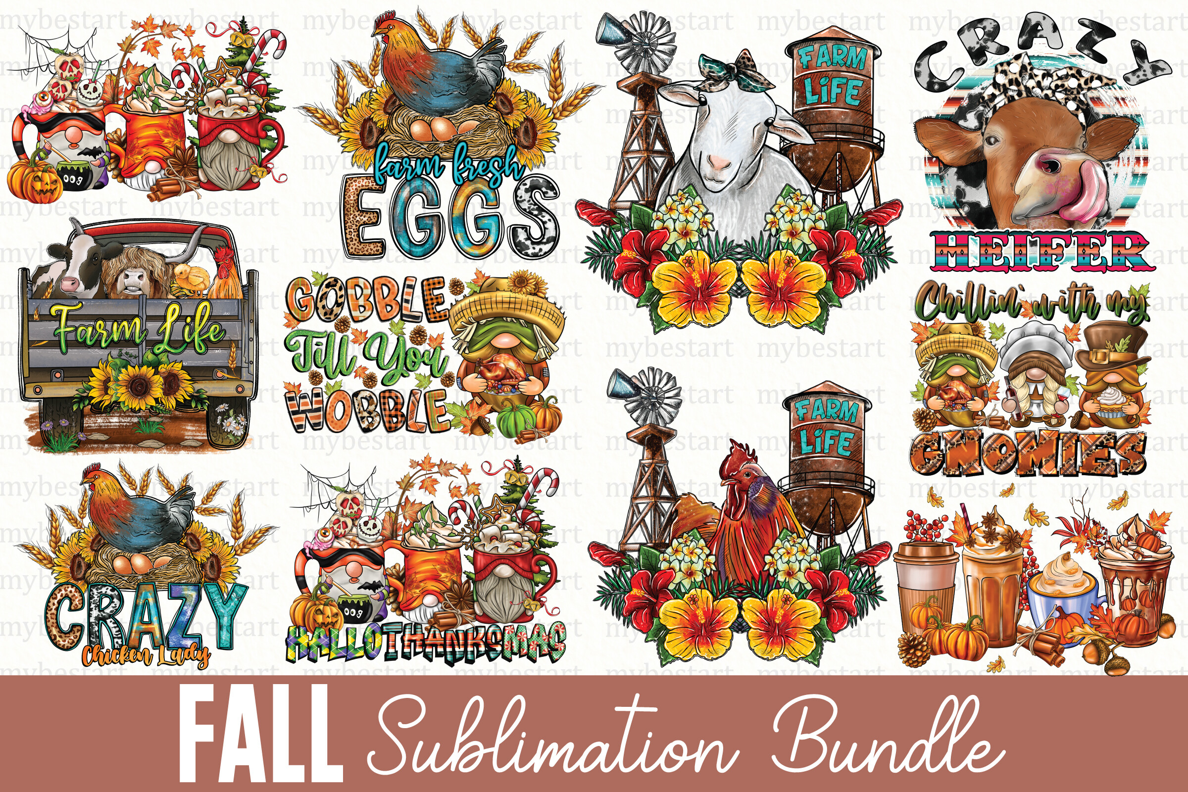 Fall Png Sublimation Bundle Graphic by MyBestArt · Creative Fabrica