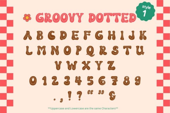 Groovy Dotted Font PNG with transparent background - Preview 1
