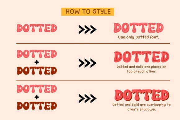 Groovy Dotted Font PNG with transparent background - Preview 3
