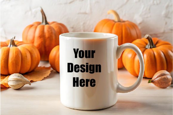 Halloween White Mug Mockup Png Graphics