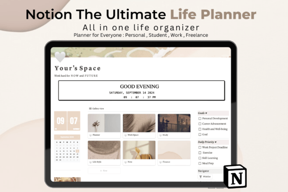 Notion the Ultimate Life Planner template