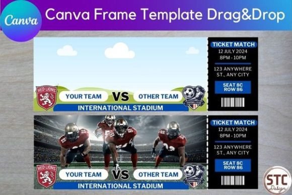 Sport Ticket Editable Canva Template