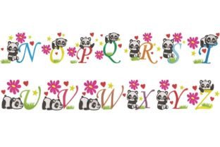 The Cute Panda Monogram I Letter · Creative Fabrica