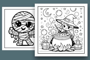 Bold Easy Cute Halloween Coloring Pages Graphic by Skalling Dygital ...