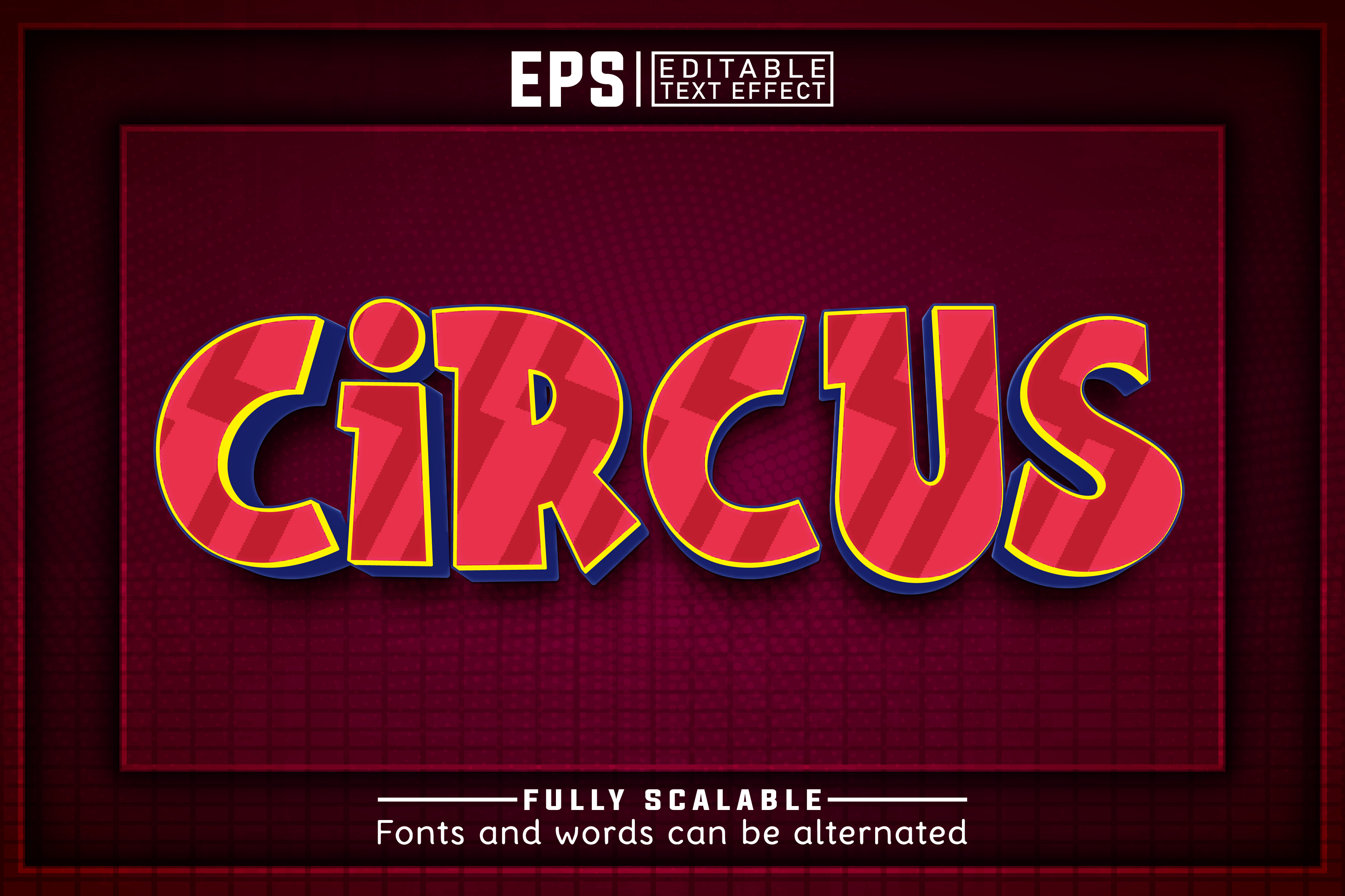 CIRCUS 3d -Editable Text Effect Graphic by pixelscreator · Creative Fabrica